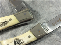 1981 I-XL SCHRADE WOSTENHOLM Scrimshaw Ship Design Limited Edition Knife Set