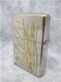 CAT TAILS Laser Engraved Silver Plate Lighter w/ Gold Inlay (Zippo, 1992)