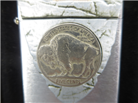 PIERCING BUFFALO NICKEL Arrowhead Emblem Brushed Chrome Lighter (Zippo, #20516, 2004)