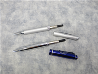 PIPER AIRCRAFT Cobalt Blue, Silver, Matte Silver Colored Ball Point Pen Lot of 2