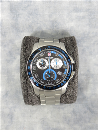 WENGER Men's BATTALION FIELD CHRONOGRAPH 100mm Blue/Stainless Sapphire Coated Quartz Watch