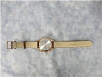 STAUER 15904 Men's FLYBOY 1916 10 ATM Rose Gold/Brown Leather Chronograph Watch