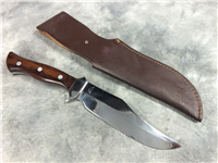 TROPHY LINE CARL SCHLIEPER Wood 11-7/8" Bowie Knife With Sheath