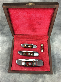 WHITE TAIL CUTLERY Frostwood Set of 4 Single-Blade Folding Pocket Knives