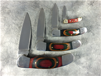 WHITE TAIL CUTLERY Frostwood Set of 4 Single-Blade Folding Pocket Knives