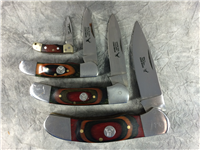 WHITE TAIL CUTLERY Frostwood Set of 4 Single-Blade Folding Pocket Knives