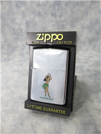 HAWAII HULA DANCER/GIRL Polished Chrome Lighter (Zippo, 1992)