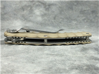 Single-Blade 4" Tan Linerlock Folding  with Dual Thumb Studs