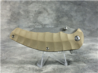 Single-Blade 4" Tan Linerlock Folding  with Dual Thumb Studs