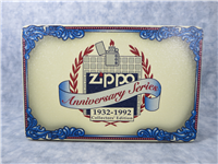 ZIPPO ANNIVERSARY SERIES 1932-1992 COLLECTORS EDITION Laser Engraved Polished Chrome Lighter Set of 6 (Zippo, 1991/1992)