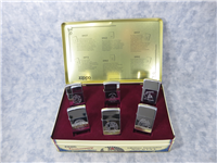ZIPPO ANNIVERSARY SERIES 1932-1992 COLLECTORS EDITION Laser Engraved Polished Chrome Lighter Set of 6 (Zippo, 1991/1992)