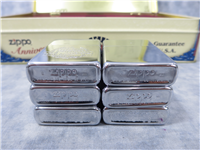 ZIPPO ANNIVERSARY SERIES 1932-1992 COLLECTORS EDITION Laser Engraved Polished Chrome Lighter Set of 6 (Zippo, 1991/1992)