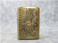 FLYING AMERICAN EAGLE Emblem Brushed Brass Lighter (Zippo, 1999)