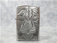 TIGER FACE Pewter Emblem Street Chrome Lighter (Zippo, #20287, 2003)