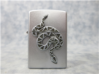 SLITHERING SERPENT Pewter Emblem Satin Chrome Lighter (Zippo, #20858, 2005)