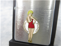 BETTY GRABLE Pin Up/SENTIMENTAL JOURNEY Aircraft Emblem Brushed Chrome Lighter (Zippo, 2004)