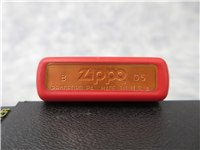 SHUFFLE UP AND DEAL Matte Red Lighter (Zippo, 20985, 2004-2005)