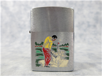 GOLF Brushed Chrome Color Engraved Lighter (Zippo, 1976)