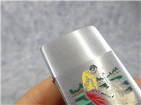 GOLF Brushed Chrome Color Engraved Lighter (Zippo, 1976)