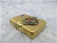 ZIPPO FLAME/WINGS LOGO Emblem Brushed Brass Pat. 2032695 Replica Lighter (Zippo, 1994)