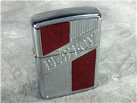 PLAYBOY Deep Carved Red & Silver Polished Chrome Lighter Armor Case (Zippo, 2007)