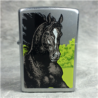 BLACK HORSE Street Chrome Lighter (Zippo 24312, 2007) New Sealed