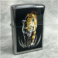 TIGER MIDNIGHT TERROR Polished Chrome Lighter (Zippo 24515, 2008) New Sealed