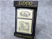 LIBERTY EAGLE SCRIMSHAW Polished Chrome Lighter (Zippo, #373, 1995)