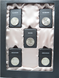 STATE QUARTERS VOL. 5 Set of Five Matte Black Lighters (Zippo, 2003)