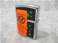 SHAMROCKS Black Ultralite Chip 2-Sided Polished Chrome Lighter (Zippo, 2005)