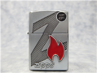 Z FLAME LOGO Emblem Brushed Chrome Lighter (Zippo, 29104, 2016)