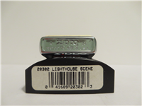 SCRIMSHAW LIGHTHOUSE SCENE Brushed Chrome Lighter (Zippo, 20302, 2004)