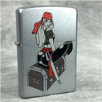 FIRST MATE PIRATE GIRL Satin Chrome Lighter (Zippo 24064, 2007)