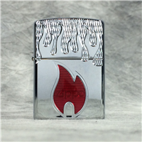 ZIPPO INFERNO Polished Chrome Lighter Armor Case (Zippo 20993, 2007)