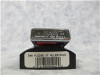 Trevco PLEDGE OF ALLEGIANCE Brushed Chrome Lighter (Zippo, 2005)