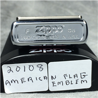 AMERICAN FLAG Emblem Polished Chrome Lighter (Zippo 20108, 2005)