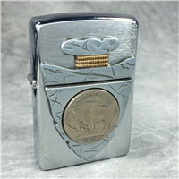 PIERCING ARROWHEAD BUFFALO NICKEL Brushed Chrome Lighter (Zippo 20516, 2005)