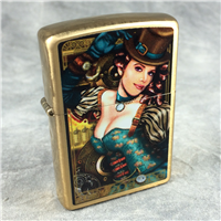 INDUSTRIAL MACHINERY WOMAN Brushed Brass Lighter (Zippo 28321, 2012)