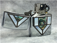 STAINED GLASS Emblem Polished Chrome Lighter (Zippo 20899, 2006)