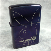 PLAYBOY BUNNY 50TH ANNIVERSARY Indigo Chrome Lighter (Zippo 20578, 2004)