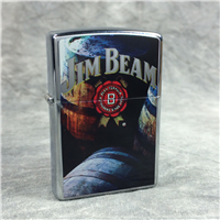 JIM BEAM Limited Edition Polished Chrome Lighter & Barrel Bung Set (Zippo, 2007)