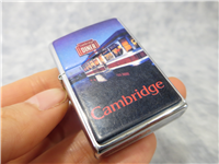 CAMBRIDGE DINER Technigraphic Chip Polished Chrome Lighter (Zippo, 1996)