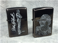 DALE EARNHARDT Black Ice Chrome 2 Lighter Gift Set (Zippo, 2004)