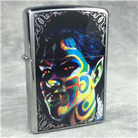 FACE PAINTING BOY Brushed Chrome Lighter (Zippo 24403, 2009)