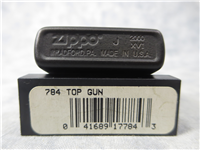 TOP GUN Laser Engraved Black Matte/Brass Lighter (Zippo, #784, 2000)