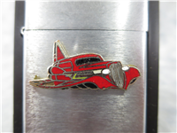 40's FUTURISTIC FLYING CAR EMBLEM Brushed Chrome Lighter (Zippo, 1996)