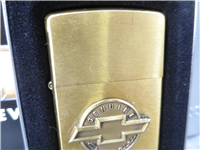 GENUINE CHEVROLET EMBLEM Brushed Brass Lighter (Zippo, 2000)