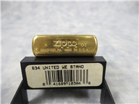 UNITED WE STAND Polished Brass Lighter (Zippo, 634, 2001)