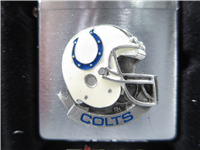 NFL COLTS 3D/EPOXY EMBLEM HELMET Brushed Chrome Lighter (Zippo, 1999)