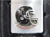 NFL FALCONS 3D/EPOXY EMBLEM HELMET Brushed Chrome Lighter (Zippo, 1999)